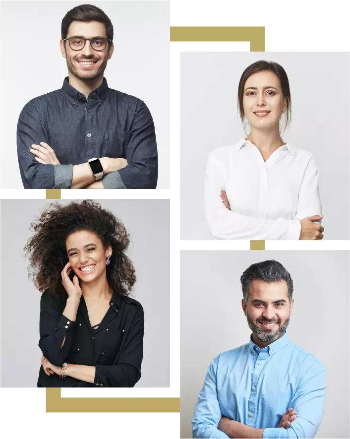 Four people in a frame