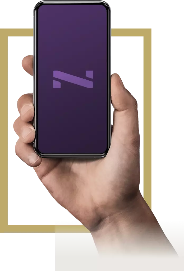 hand is holding a phone with Nano Banc application open