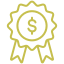 Icon indicating optimized business cost management.