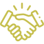Icon illustrating partnership and support